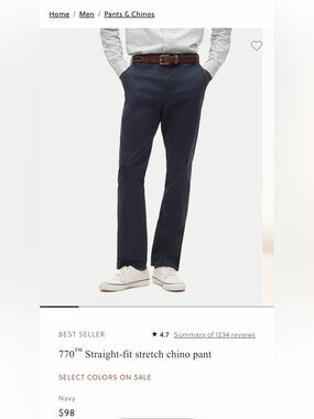 NWT J. Crew Men's Chino Pants size 34/30